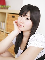 Small tits and shaved pussy of cute asian girl  Atsuko Kitamura