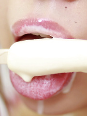 Cream pops aren't supposed to melt this fast, but when Mikuru goes from super cute to super wild, the sweet drips quickly turn to streams of sweet goodness across her body...