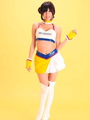 Mana Mizuno Asian is such hot cupcake in latex outfit and boots