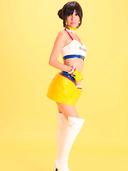 Mana Mizuno Asian is such hot cupcake in latex outfit and boots