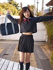 Teen Kana Yuuki is schoolgirl with nice face and slender figure