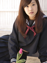 Teen Kana Yuuki is schoolgirl with nice face and slender figure