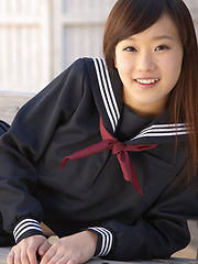 Teen Kana Yuuki is schoolgirl with nice face and slender figure